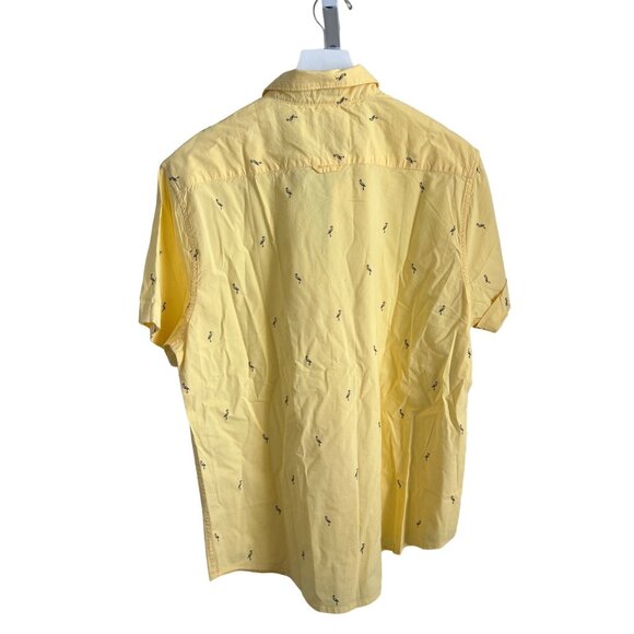 Cactus Man Yellow Flamingo Print Button-Down Shirt - Picture 3 of 3